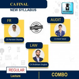 CA Final FR, AUDIT & LAW Combo Regular Course New Syllabus By CA Parveen Sharma  CA Shubham Singhal And CA Amit Tated: Pendrive / Online Classes.