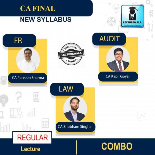 CA Final AUDIT, FR & LAW Combo Regular Course New Syllabus By CA Parveen Sharma CA Shubham Singhal AND CA KAPIL GOYAL: Google Drive / Pen Drive 
