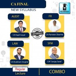 CA Final FR, AUDIT, SFM & LAW Combo Regular Course New Syllabus : Video Lecture + Study Material By CA Parveen Sharma And CA Sanjay Saraf CA Shubham Singhal, CA Kapil Goyal (For NOV 2023 )