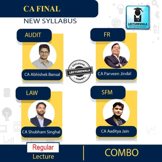 CA Final FR, AUDIT, SFM & LAW Combo Regular Course By CA Parveen Jindal CA Shubham Singhal And CA Aaditya Jain : Pen drive / Online classes.