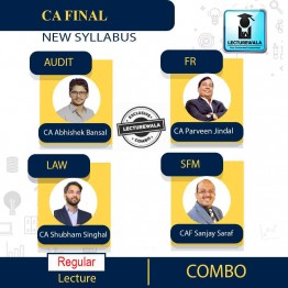CA Final FR, AUDIT, SFM & LAW Combo Regular Course New Syllabus  By CA Parveen Jindal  CA Shubham Singhal And CFA Sanjay Saraf And CA Abhishek Bansal : Pen Drive / Online Classes