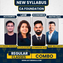 CA CS Anshul Agrawal , Prof. Raj Awate , CA Harshad Jaju , CA CS Tejal Katariya All Subject Regular Combo For CA Foundation