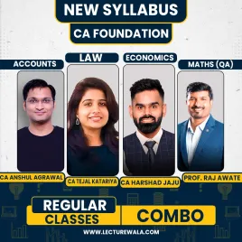 CA CS Anshul Agrawal , Prof. Raj Awate , CA Harshad Jaju , CA CS Tejal Katariya All Subject Regular Combo For CA Foundation