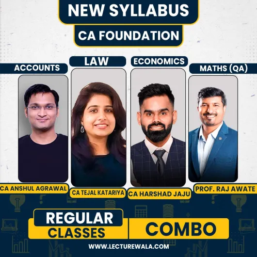 CA CS Anshul Agrawal , Prof. Raj Awate , CA Harshad Jaju , CA CS Tejal Katariya All Subject Regular Combo For CA Foundation