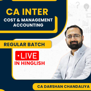 CA Inter Cost and Management Accounting ICAI New Pattern Regular Live Batch by CA Darshan Chandaliya : Google Drive / Pen drive classes. CA Inter Cost and Management Accounting ICAI New Pattern Regular Live Batch by CA Darshan Chandaliya : Google Drive / Pen drive classes.