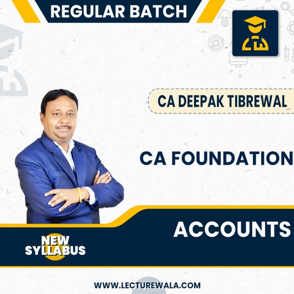 CA Foundation Accounts Regular Course By CA Deepak Tibrewal : Pen drive / Online classes.