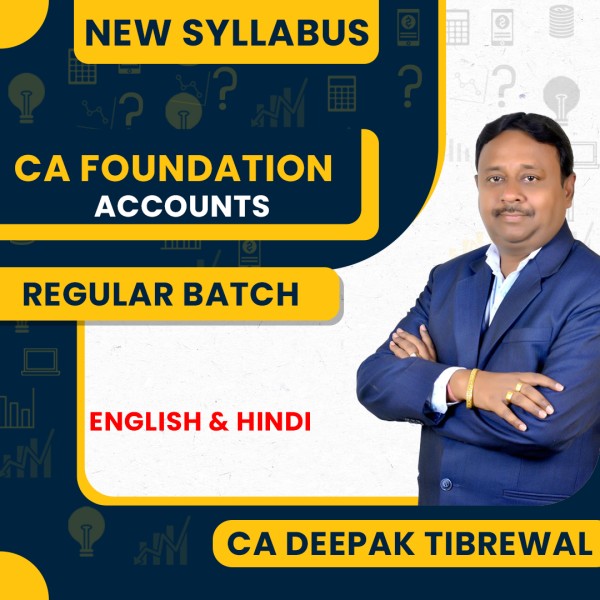 CA Deepak Tibrewal Accounts Regular Online Classes For CA Foundation: Pen drive / Online classes.