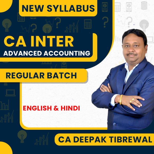 CA Deepak Tibrewal Advanced Accounting Regular Online Classes For CA Inter: Pen drive / Online classes.