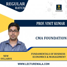 CMA Foundation Fundamentals Of Business Economics & Management Regular New Course By Prof. Vinit Kumar: Pendrive / Online Classes.