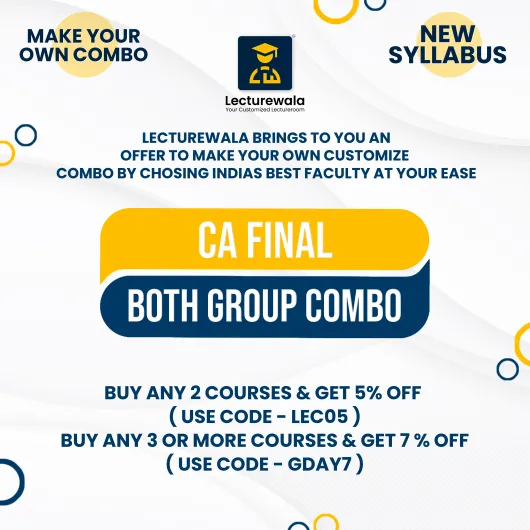 CA Final Both Group Combo New Syllabus Regular Course By India's Best Faculty :Pen Drive / Online Classes