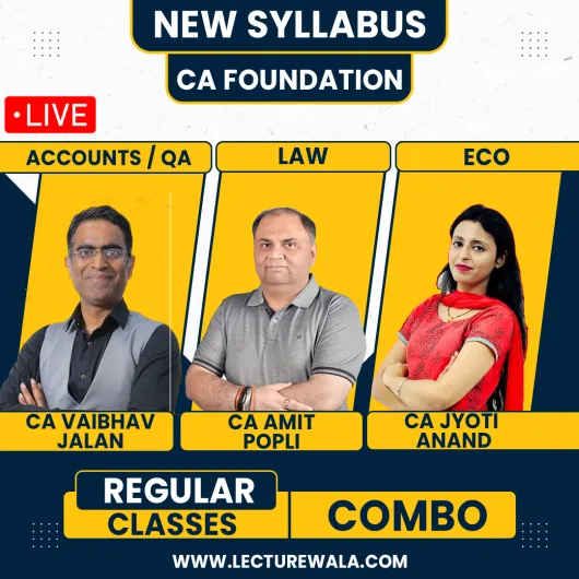 Aldine CA All Subjects Combo Regular Online Classes For CA Foundation : Online classes