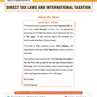 CA Atul Agarwal Direct Tax Concept Book For CA Final: Study Material CA Atul Agarwal Direct Tax Concept Book For CA Final: Study Material