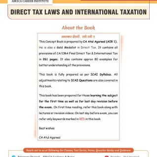 CA Atul Agarwal Direct Tax Concept Book For CA Final: Study Material CA Atul Agarwal Direct Tax Concept Book For CA Final: Study Material