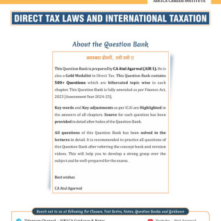 CA Atul Agarwal Direct Tax Question Book For CA Final: Study Material CA Atul Agarwal Direct Tax Question Book For CA Final: Study Material