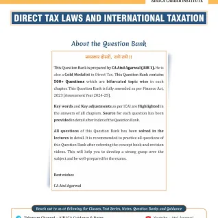 CA Atul Agarwal Direct Tax Question Book For CA Final: Study Material CA Atul Agarwal Direct Tax Question Book For CA Final: Study Material