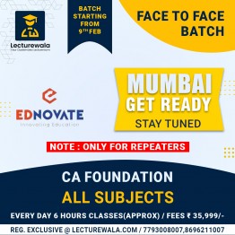 CA Foundation All Subjects  Combo Face To Face  Crash Course  IN Mumbai By Ednovate Classes : Face To Face Classes