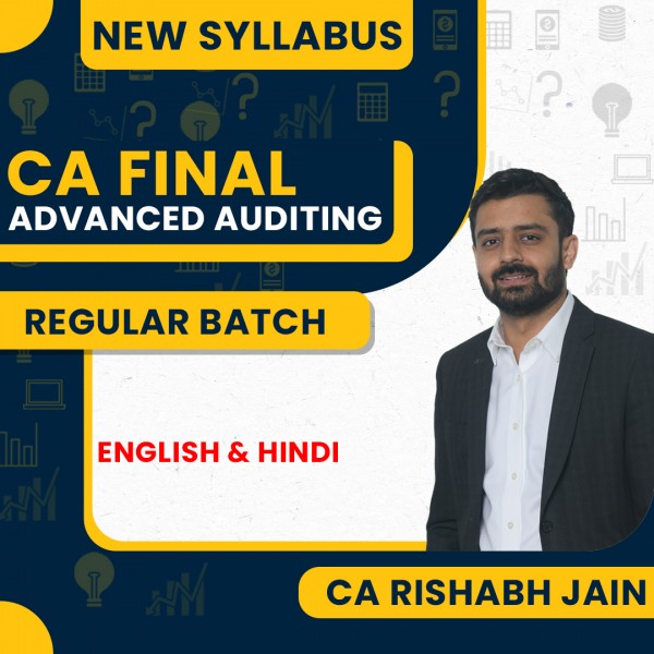 CA Rishabh Jain Advanced Auditing Regular Online Classes For CA Final: Google Drive/ Pen drive classes.