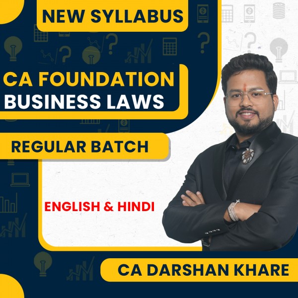 CA Darshan Khare Business Laws Regular Online Classes For CA Foundation: Google Drive & Pen Drive Classes.