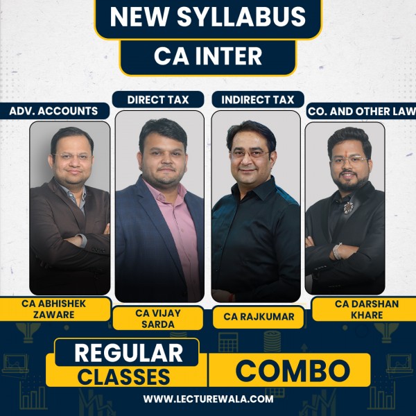 CA Vijay Sarda, CA Darshan Khare, CA Abhishek Zaware & CA Rajkumar Group 1 Combo For CA Inter: Google Drive & Pen Drive Classes.