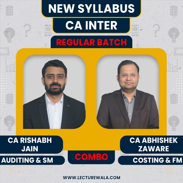 CA Rishabh Jain Audit-SM & CA Abhishek Zaware COST-FM Regular Online Classes For CA Inter: Google Drive & Pen Drive classes.