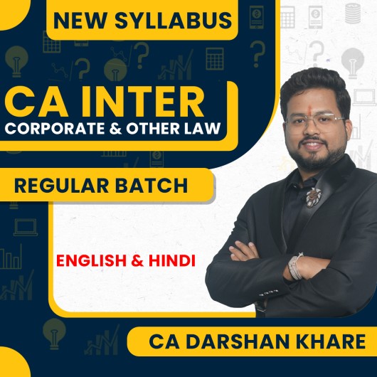 CA Darshan Khare Corporate & Other Law Regular Online Classes For CA Inter: Google Drive & Pen Drive Classes.