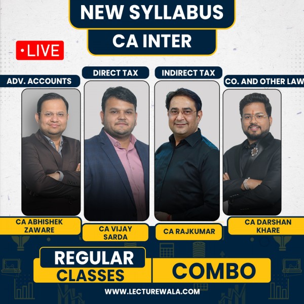 CA Vijay Sarda, CA Darshan Khare, CA Abhishek Zaware & CA Rajkumar Live Group 1 Combo For CA Inter: Live Online Classes.
