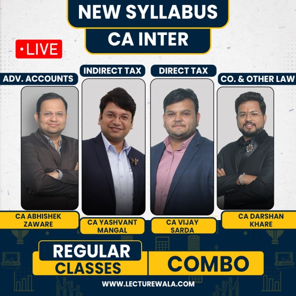 CA Vijay Sarda, CA Darshan Khare, CA Abhishek Zaware & CA Yashwant Mangal Group 1 Combo For CA Inter: Live Online Classes.