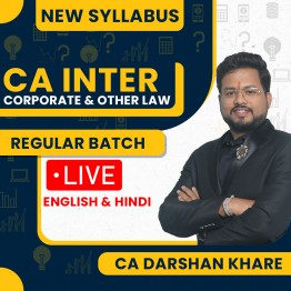 CA Darshan Khare Corporate & Other Law Regular Live Classes For CA Inter: Live Classes.