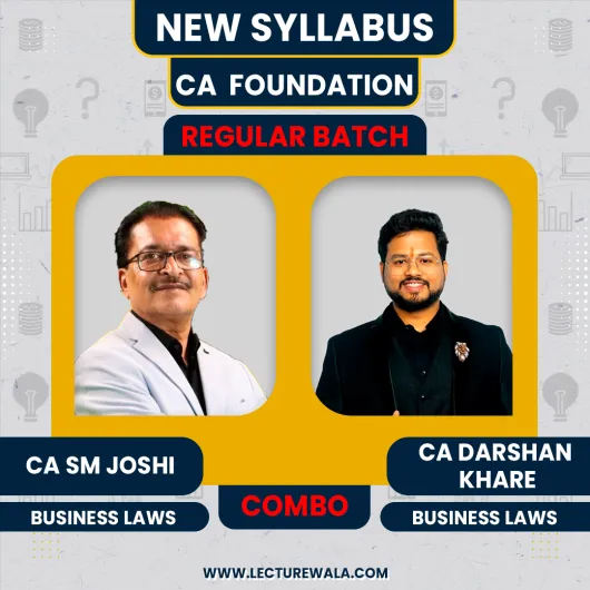 CA SM Joshi & CA Darshan Khare Business Laws Regular Online Classes For CA Foundation: Google Drive & Pen Drive Classes.