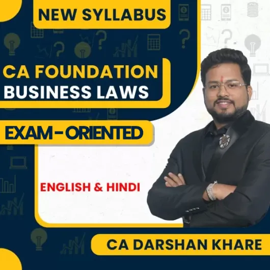 CA Darshan Khare Business Laws Exam-Oriented Online Classes For CA Foundation: Google Drive & Pen Drive Classes.