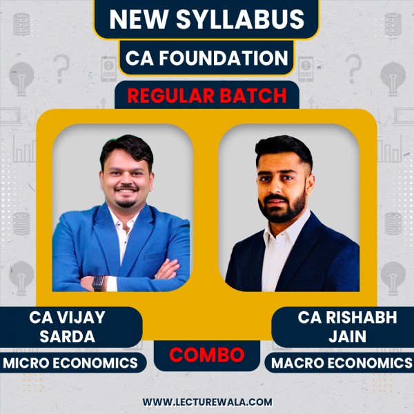 CA Rishabh Jain & CA Vijay Sarda Business Economics Regular Online Classes For CA Foundation: Google Drive/ Pen drive classes.