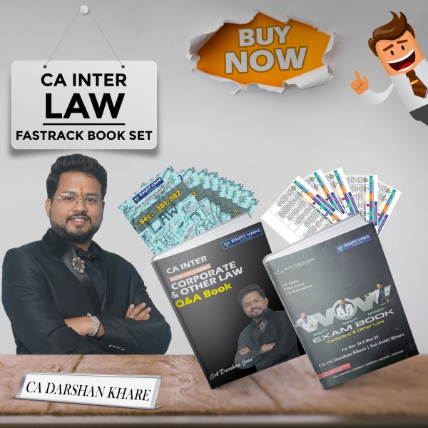 CA Darshan Khare Corporate & Other Law Fastrack Book Set For CA Inter: Study material.