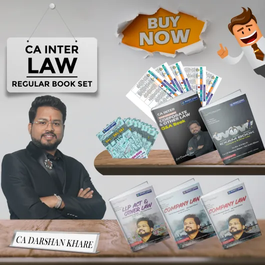 CA Darshan Khare Corporate & Other Law Regular Book Set For CA Inter: Study material.