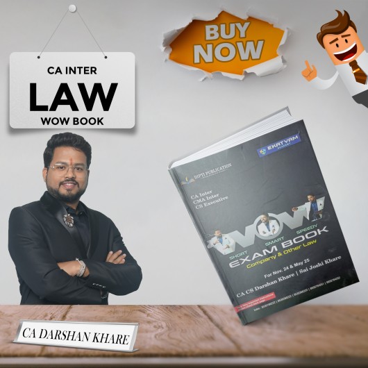 CA Darshan Khare Corporate & Other Law Wow Book For CA Inter: Study material.