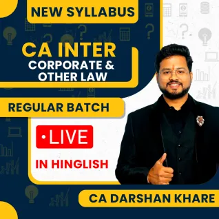 CA Darshan Khare Corporate & Other Law Practice & Answer Writing Batch For CA Inter CA Darshan Khare Corporate & Other Law Practice & Answer Writing Batch For CA Inter