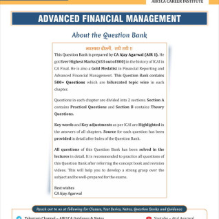 CA Ajay Agarwal Advanced Financial Management Question Book For CA Final: Study Material CA Ajay Agarwal Advanced Financial Management Question Book For CA Final: Study Material
