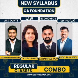 CA CS Harish Mathariya , Prof. Raj Awate , CA Harshad Jaju , CA CS Tejal Katariya All Subject Regular Combo For CA Foundation