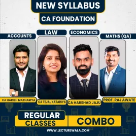 CA CS Harish Mathariya , Prof. Raj Awate , CA Harshad Jaju , CA CS Tejal Katariya All Subject Regular Combo For CA Foundation