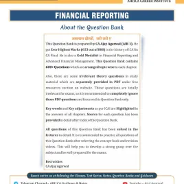 CA Ajay Agarwal Financial Reporting Question Book For CA Final: Study Material CA Ajay Agarwal Financial Reporting Question Book For CA Final: Study Material