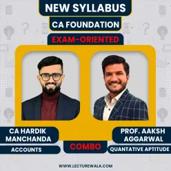 CA Foundation Accounts, Quantative Aptitude Exam-Oriented Batch By CA Hardik Manchanda & Prof. Aaksh Aggarwal:Online Classes