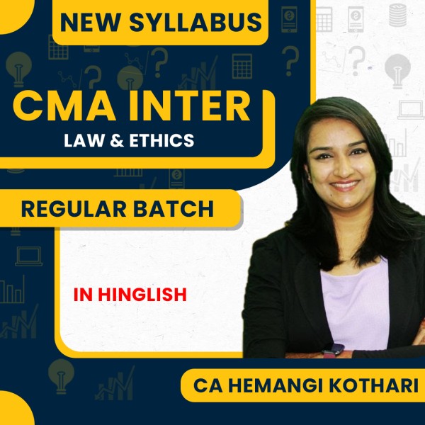 Prof Hemangi Kothari Law & Ethics Regular Online Classes For CMA Inter  : Pen Drive / Google Drive Classes