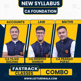 CA Tejas Suchak , CA Indresh Gandhi & CA Pranav Popat Accounts , Law & Maths Fastrack Cource For CA Foundation