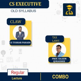 CS Executive Company Law and Tax Laws (COMBO)  Regular Course By CS Tushar Pahade  and Prof. Saleem Quraishee : Pendrive/Online classes.