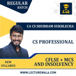 CS Professional MODULE - 3 COMBO ( CFLSE + MCS + Insolvency ) by CA CS Shubham Sukhlecha :  Pen drive / Online classes.