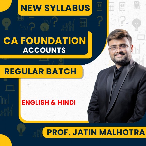 Prof. Jatin Malhotra Accounts Regular Online Classes For CA Foundation: Online classes.