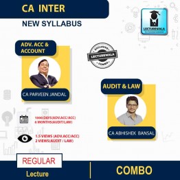 CA Inter Accounts / Adv. Accounts  And Audit / Law : Video Lecture + Study Material Combo By CA Parveen Jindal And CA Abhishek Bansal  (For May 2022 And  Onward)