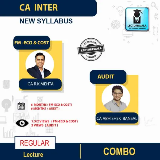 CA Inter Cost/ FM-Eco- & Audit Combo Regular Course By CA RK Mehta & CA Abhishek Bansal : Pendrive/Online classes.