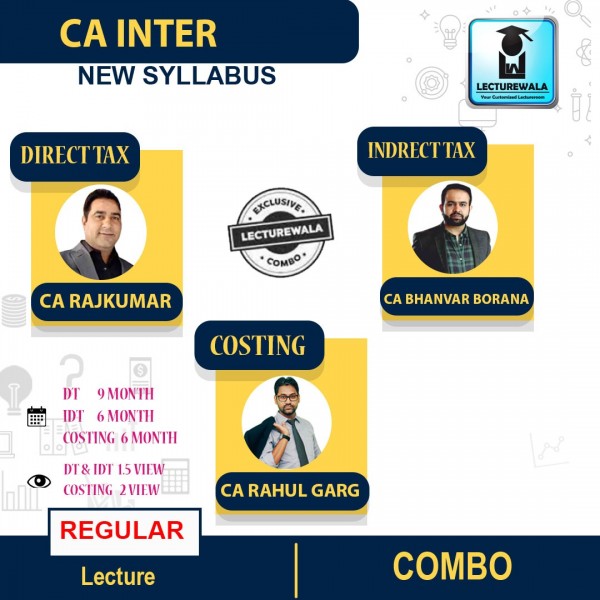 CA Inter DT & IDT & Costing Combo Regular Course New Course By CA Rahul Garg CA Bhanwar Borana & CA Rajkumar  : pen drive / online classes.