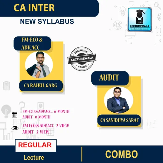 CA Inter Advance Accounts + FM & Eco.& AUDIT Combo Regular Course : Video Lecture + Study Material by CA Rahul Garg & CA Sanidhya Saraf (To Nov 2022)