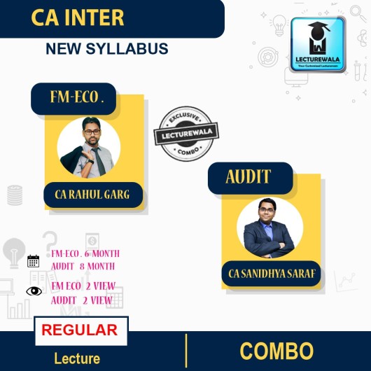 CA Inter FM & Eco.& AUDIT  Combo Regular Course : Video Lecture + Study Material by CA Rahul Garg & CA Sanidhya Saraf  (To  May 2022)